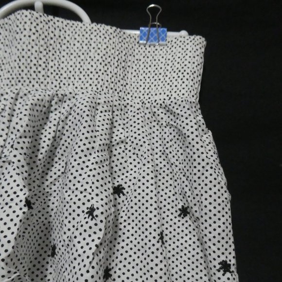 COSTA BLANCA | Black and White Polka Dot and Flower Stitched Skirt | 100% Cotton - Picture 5 of 15
